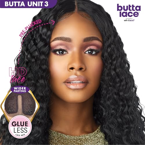 Sensationnel Butta LaceWig Unit 3 1B OFFBLACK HD Lace Frontal Synthetic Wig For Natural Hairline