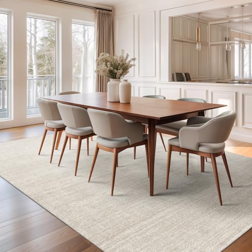 Beige 6x9 Area Rug Non Slip Washable Living Room Carpet - Valenrug