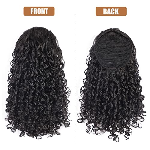Black Curly Ponytail Extension Drawstring Hairpiece for Black Women