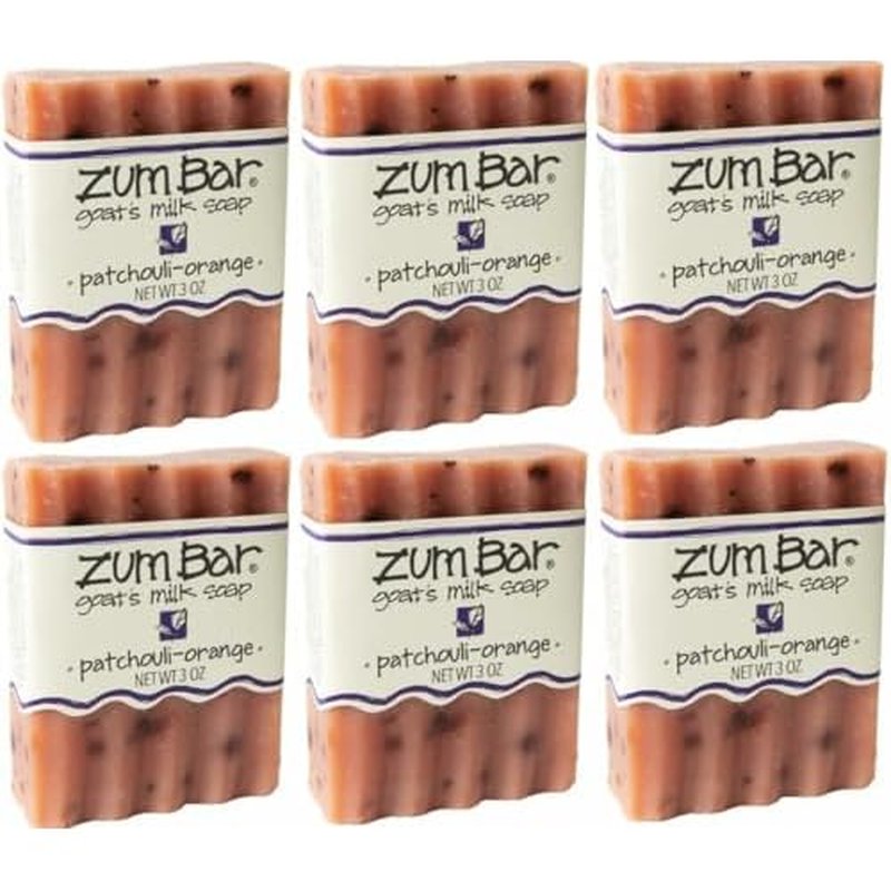 Indigo Wild Zum Goat's Milk Soap Bar - Bar Soap for Hands & Body Made with Essential Oils - 3 oz - Patchouli-Orange (6 Pack)