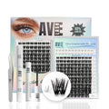 New Flora Wispy Volume Lash Clusters Kit - Waterproof (8-18mm) Ultra Thin Band With Bottom Lashes - Wispy Lash Clusters Kit individual fluffy Eyelash Clusters - AVELASH Eyelashe extension D Curl