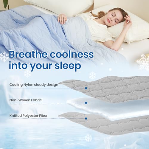 Cooling Blanket Queen 80x90 - Double-Sided Summer & Winter Comfort - Blue