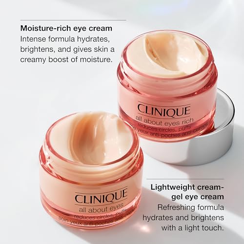 Clinique All About Eyes 1oz Lightweight Gel & Rich Hyaluronic Acid Eye Cream