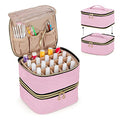 LUXJA Detachable 2 Layers Nail Polish Storage Case Pink - Holds 40 Bottles
