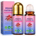 120ML Organic Castor Oil with Rose Quartz Roller - Pure Cold-Pressed Skin & Hair Nourishment