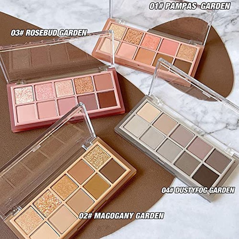 10 Colors Eyeshadow Palette,Highly Pigmented Matte Shimmer Eye Makeup Palette Pink Eyeshadow Shades Glitter Eye shadow Velvety Texture Nude Eyeshadow,03#