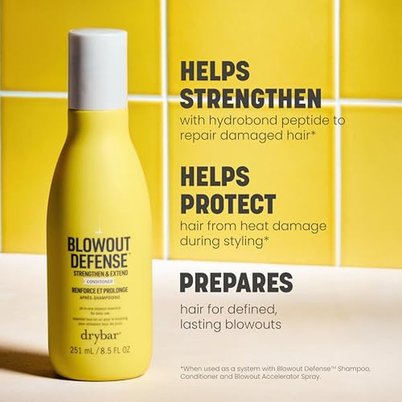Drybar Blowout Defense Strengthen & Extend Conditioner, Lightweight Texture, Hydrates, Detangles, Reduces Breakage, No Build-Up, Long-Lasting Blowouts