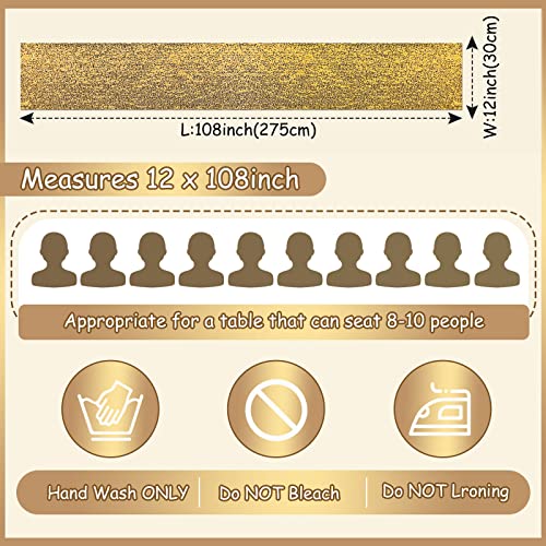Mixweer Gold Sequin Table Runners for Party and Wedding - 24 Pcs - Elegant Decor