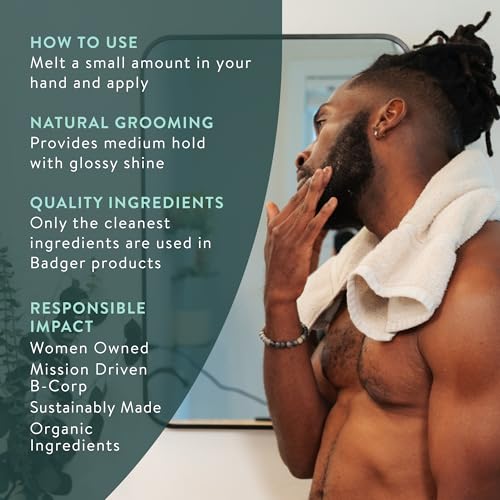 Organic Mustache & Beard Wax - Medium Hold, 0.75 oz, 2-Pack