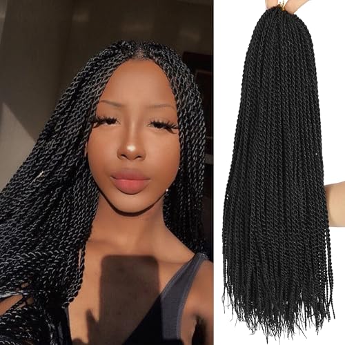 Senegalese Twist Crochet Hair 7 Packs - Ombre 14 Inch Micro Braids, Pre Looped