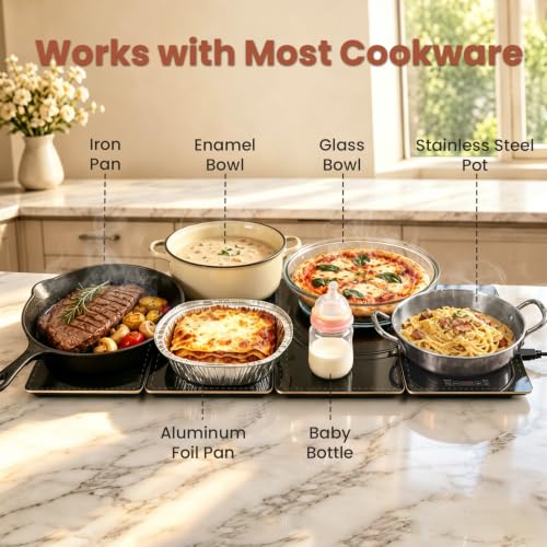 4-in-1 Electric Food Warming Tray 35x15 Inch with Temperature Control & Timer