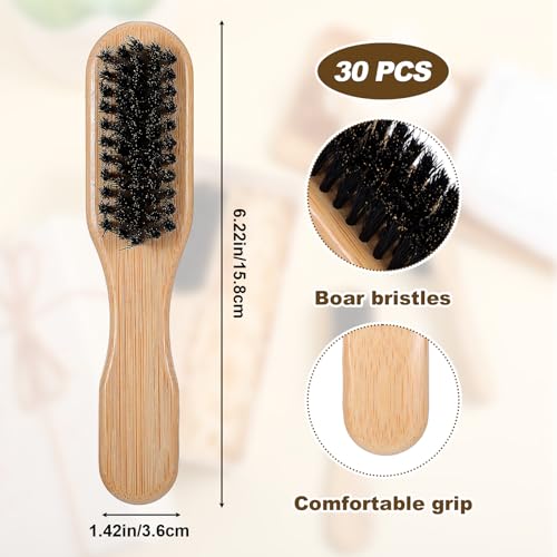 30 Pack Boar Bristle Hair Brush Set - Gentle Detangling & Smoothing