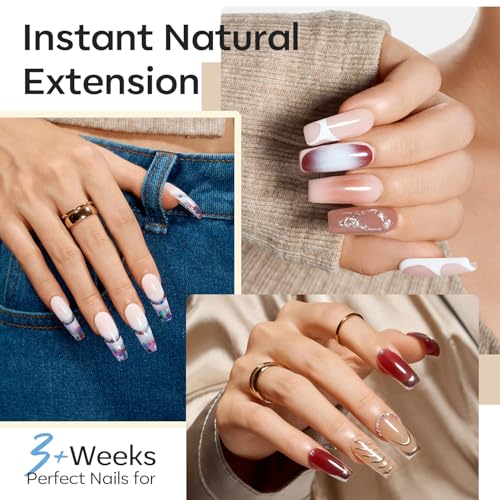 Poly Nail Gel Kit with 30 Colors & 8W UV Lamp - Clear Red Variation