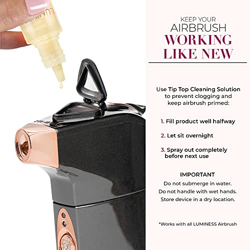 Luminess Breeze Duo Airbrush Makeup System, Deep Coverage ? 9-Piece Kit includes 2x Silk Airbrush Foundation, Apricot Shade Blush, Glow Highlighter, Moisturizer Primer, and Airbrush Cleaning Solution
