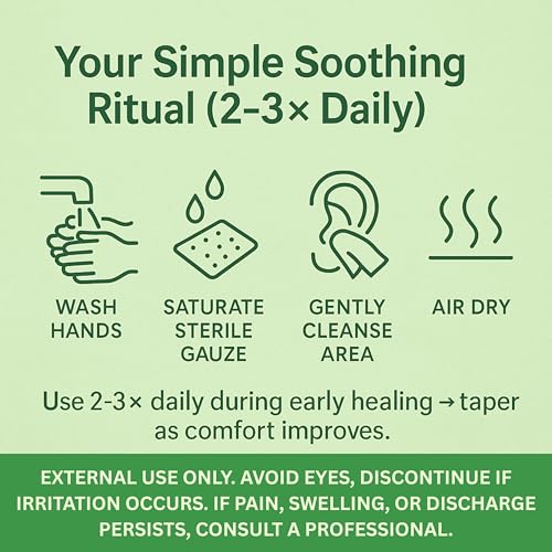 WACAN Gentle Daily Piercing Solution 4oz Pack of 2 - Soothing Saline Rinse for Sensitive Skin & New Piercings