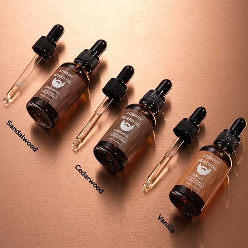 Beard Oil for Men ? Sandalwood, Vanilla & Cedarwood Natural Mens Beard Oil Kit with Argan & Jojoba Oil - Beard Softener & Deeply Moisturizer Adding a Natural Shine, Grooming Kit Beard Care for Him