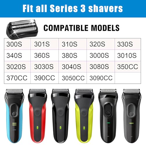 2 Pack Series3 21B Replacement Head Compatible with Braun S3 21B, Foil Shaver Replacement Compatible with Braun Electric Razor 3040s,300s,310s,320s,3050cc,3090cc,3010s,3030s, Etc.