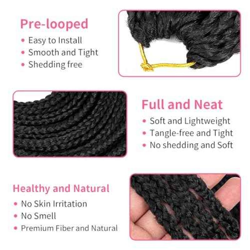 Crochet Box Braids 14 Inch 6 Packs 144 Strands Goddess Box Braids Crochet Hair Pre looped Crochet Hair for Black Women (14 Inch 1B)