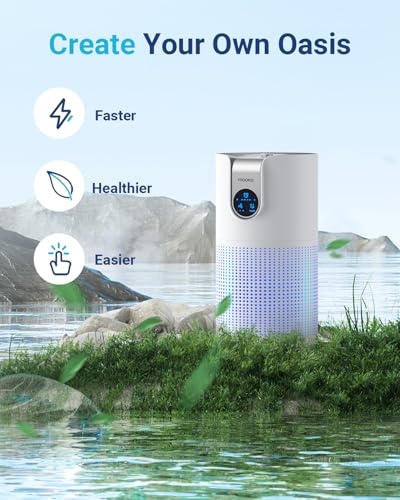 White Large Room Air Purifier with Aromatherapy and HEPA Filter - Covers 1500ft²