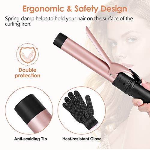 Rose Gold 6-in-1 Hair Curling Iron Set with Interchangeable Ceramic Barrels