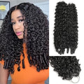 Gurxen 1B Burmese Curly Crochet Hair 16 Inch 60 Strands Pre-Separated Natural Black