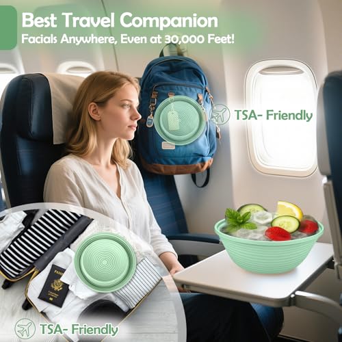 XANGNIER Face Bowl for Ice ? Collapsible Silicone Facial Ice Bath Bowl for Cold Plunge Therapy, Skin Tightening & Acne Relief ? Portable Spa Tool for Home & Travel, Green