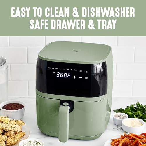 GreenLife 5.3QT Electric Air Fryer Oven - Sage, Digital Touchscreen, PFAS-Free Ceramic Nonstick, Auto Shut-Off