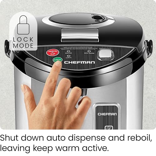 Chefman 3.8 Quart Electric Hot Water Pot Urn with Auto & Manual Dispense