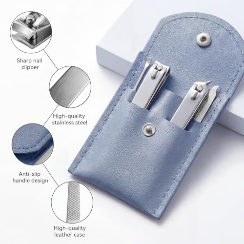 Blue 20-Piece Professional Nail Care Kit with Clippers & Tools - Travel Size
