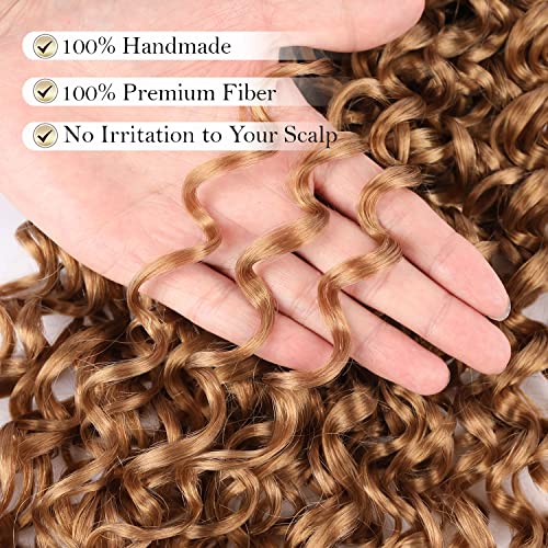 14 Inch Water Wave Crochet Hair Extensions 8 Packs - Gold Blonde 27#