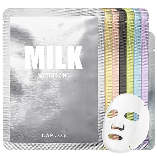 K-Beauty Daily Sheet Face Mask Pack of 8 - Collagen, Honey, Charcoal & More - Version 1