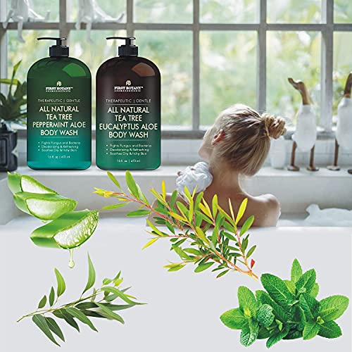 All Natural Tea Tree Body Wash for Skin & Foot Odor Relief - 16 Fl Oz
