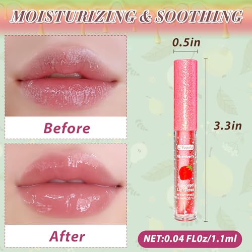 Lip Gloss Set with Vitamin E & Natural Oils - 42pcs Fruit Flavored Moisturizing Lip Gloss C-42