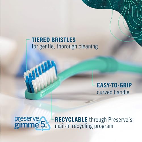 Coral Recycled Ocean Plastic Adult Toothbrush 6-Pack - Soft Bristles, Made in USA