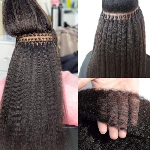 Kinky Straight Human Hair Extensions I Tip Hair 22 Inch 50G - Variation KS / 22 Inch-50G