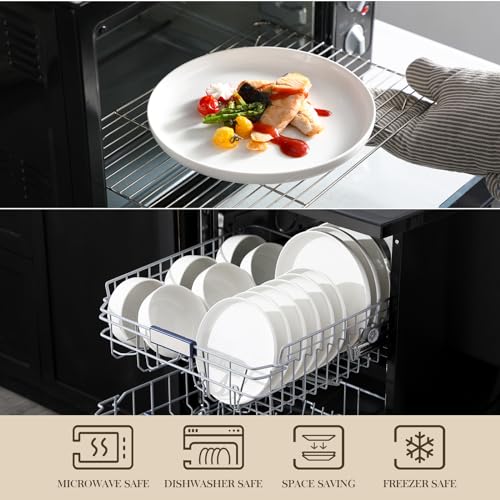 Ivory White 18-Piece Porcelain Dinnerware Set for 6 - Plates & Bowls
