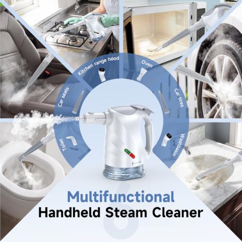 White Steam Mop & Detachable Handheld Steam Cleaner - Versatile Multi-Surface Cleaning