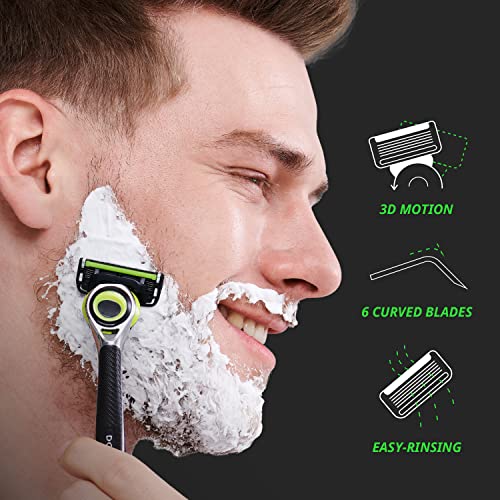 Dorco Pace 6 Pro 3D Motion Razor System - 1 Handle + 9 Cartridges, Pack of 10