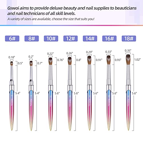 Professional Kolinsky Acrylic Nail Brush Size 18 for Nail Art & Manicure