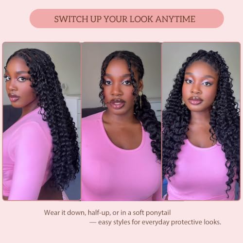 Deep Wave Crochet Hair for Black Women 14 Inch 150 Roots - Pre-Separated Feather Style