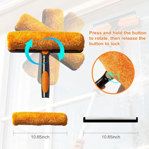 30FT Window Washing Kit with Telescopic Extension Pole and Squeegee - Variations 5-24FT