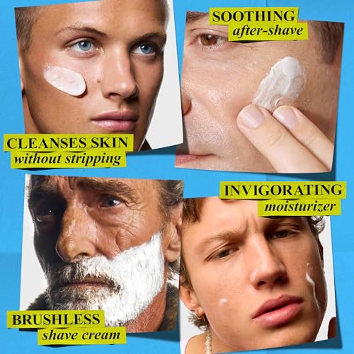 Men's Skincare & Shaving Kit - Grooming Set with Cleanser, Shaving Cream, Aftershave & Moisturizer