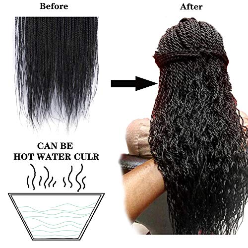 NAYOO Senegalese Twist Crochet Hair 22 Inch 8 Pack for Black Women, Hot Water Curlable, 1B