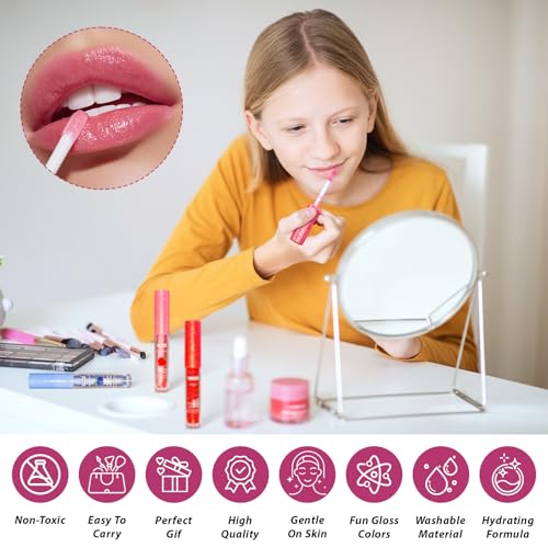 Lip Gloss Set with Vitamin E & Natural Oils - 42pcs Fruit Flavored Moisturizing Lip Gloss C-42