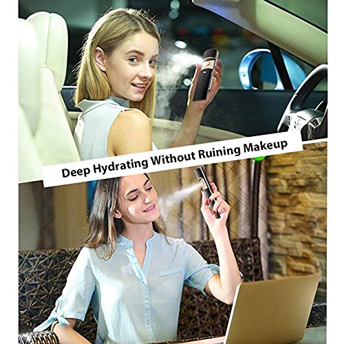 Kingsmile Face Mister, Nano Facial Mister for Lash Extensions, Portable Nano Mister & Mini Cool Facial Steamer, Nano Mist Sprayer for Hydrating The Skin,Refresh & Cool Down Eyelash Extensions Black