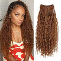 AIBEO 18 Inch Boho Faux Locs Curl Crochet Hair 7 Pack Pre-Looped Goddess Style