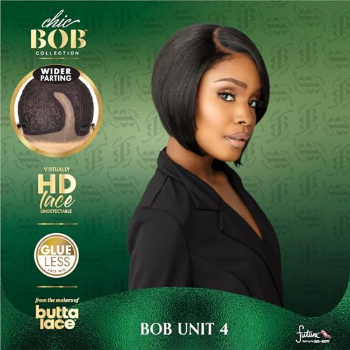 Sensationnel ChicBob Lace Front Wig - Light Golden Blonde, Pre-Plucked, 5 Inch Deep Part