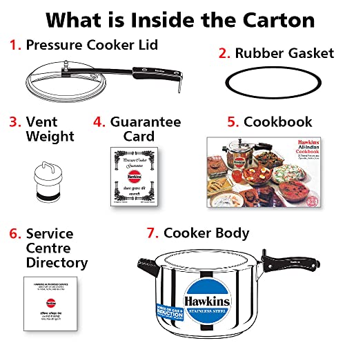 Hawkins 8.5 Quarts Stainless Steel Pressure Cooker with Inner Lid - Induction Compatible