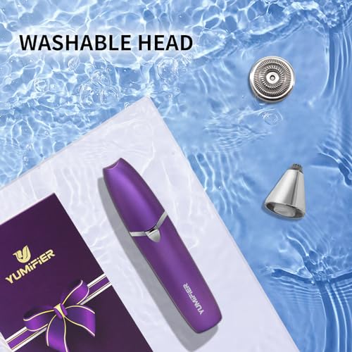 Eyebrow Facial Trimmer, Facial Hair Removal for Women, Smooth & Painless Face Razors Eyebrow Shaver for Women - 2 in 1 Facial Hair Remover & Eyebrow Trimmer with Built-in Battery for Face, Lip, Chin