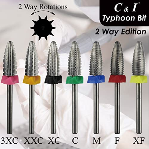 C & I Typhoon 2-Way Carbide Nail Drill Bit - Fast Gel & Acrylic Removal 3XC